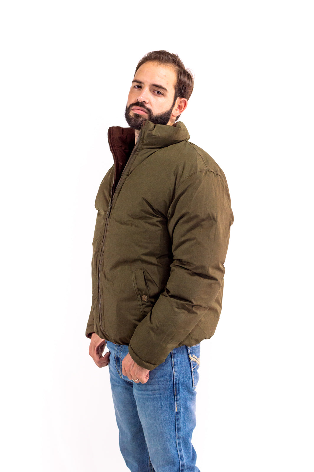 Double View Men's Jacket Red Coffee/Dark Olive JK120517-ME3-8