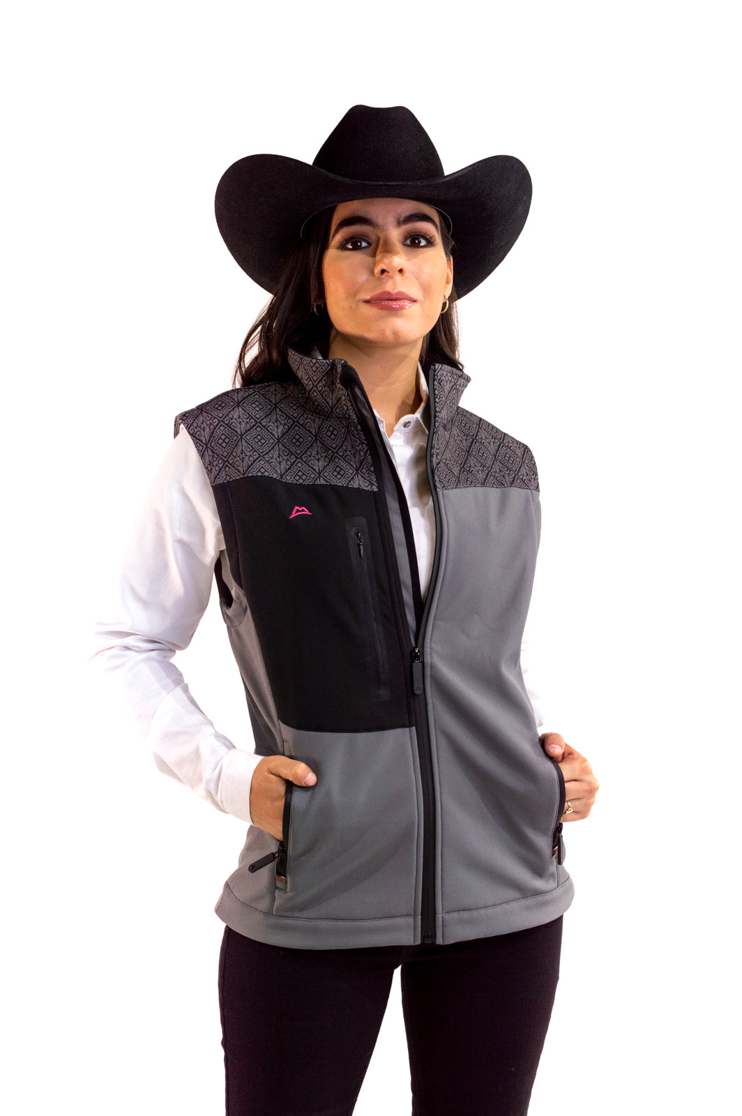Chaleco mujer spandex étnico black WVE912-EB-22