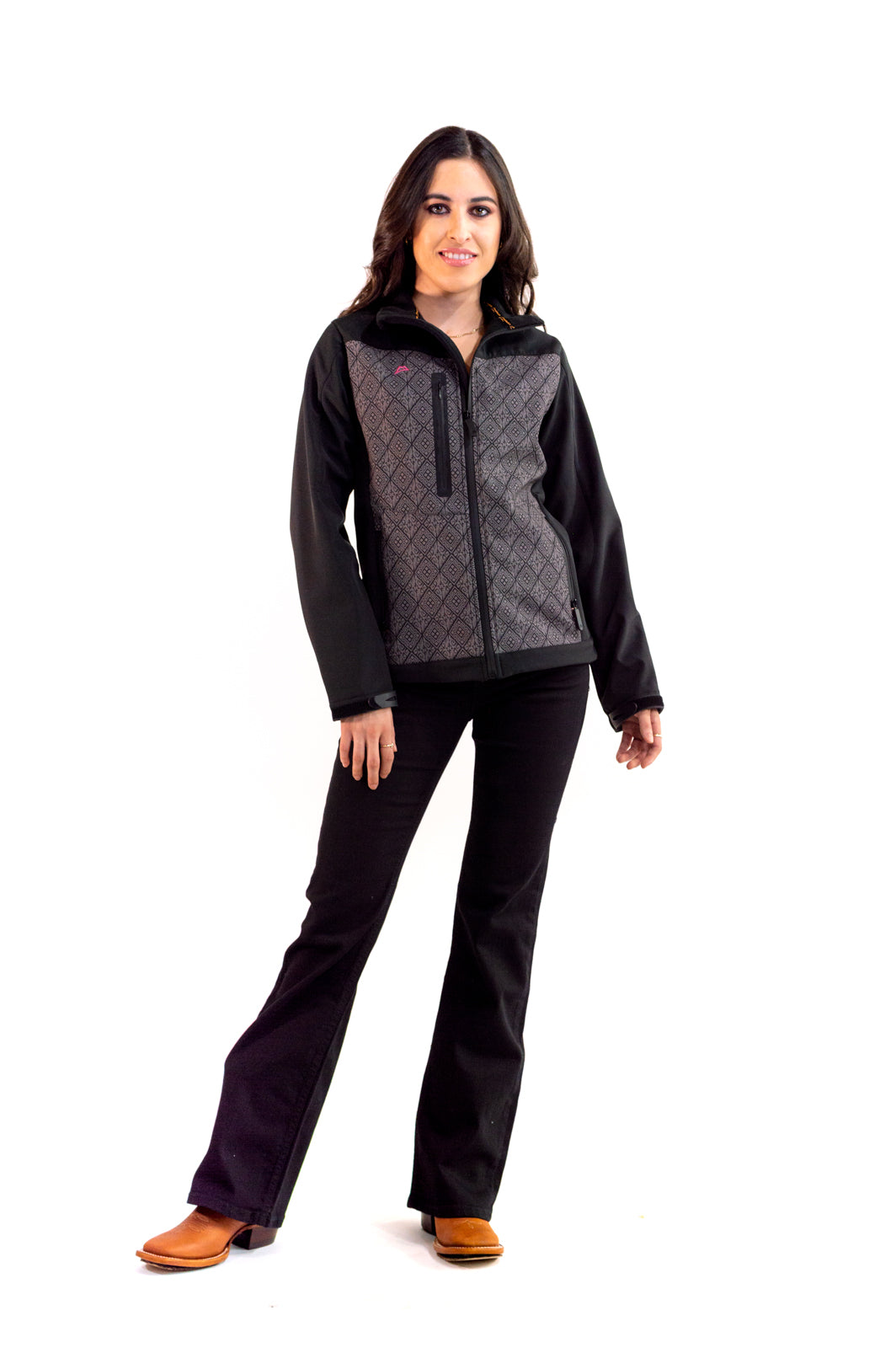 Chamarra mujer spandex étnico black WJK915-EB-1