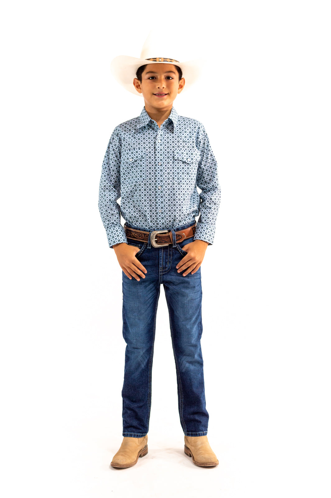 Camisa Kids SKY BLUE MOSAIC WITH MARINE CKD028