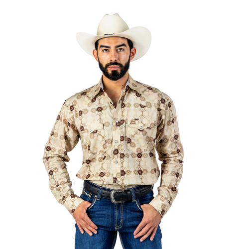 A-CHH191 Camisa Vaquera Icy Denver Mosaico Azteca Tribal