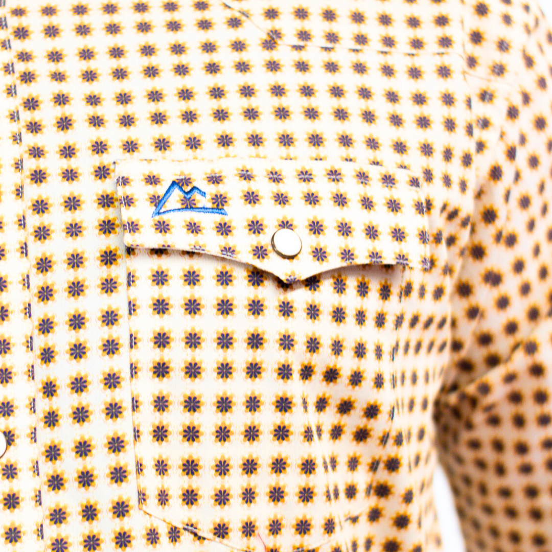 Camisa Vaquera Estampado Biznaga Amarilla A-CHH179