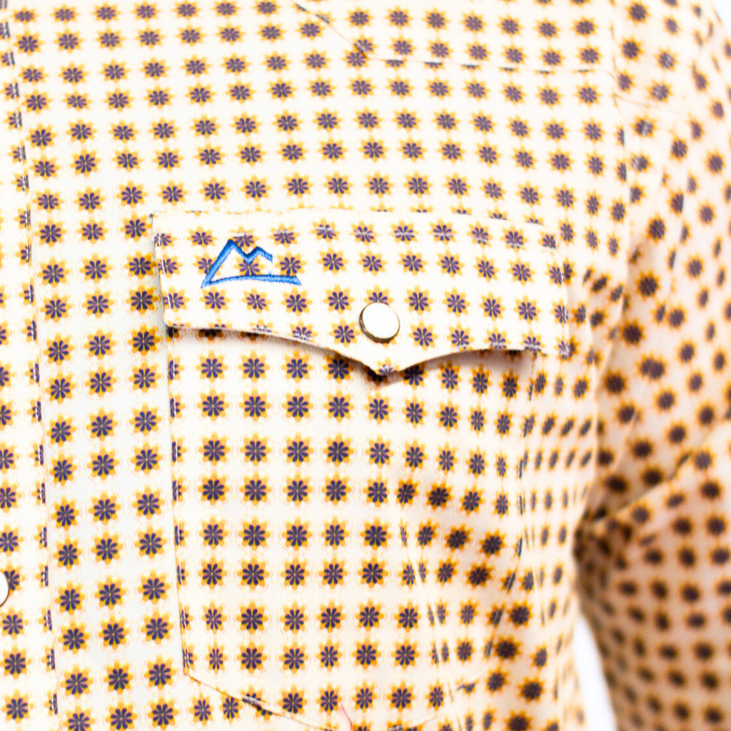 Camisa Vaquera Estampado Biznaga Amarilla A-CHH179