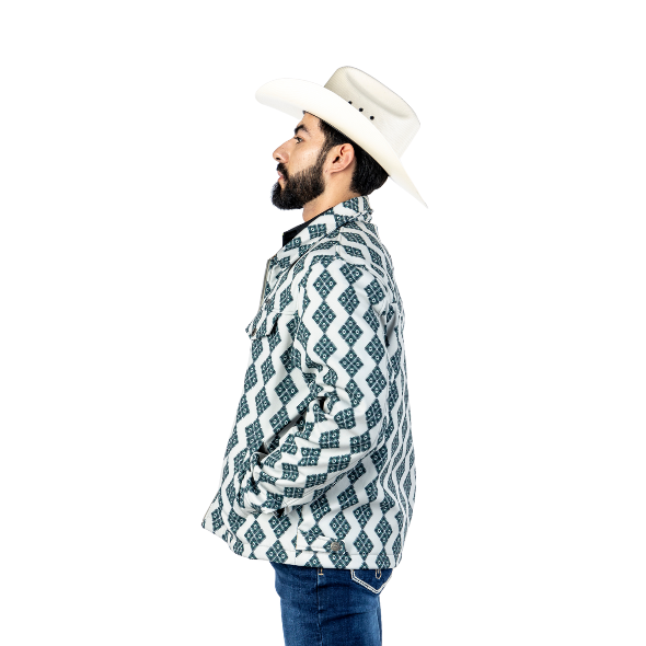 Chamarra Faux Wool Tribal Azteca Dirty White