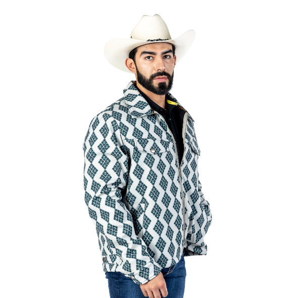 Chamarra Faux Wool Tribal Azteca Dirty White
