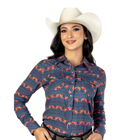 Camisa Vaquera Dama Estampado Ringle Escaramusa A-CM143