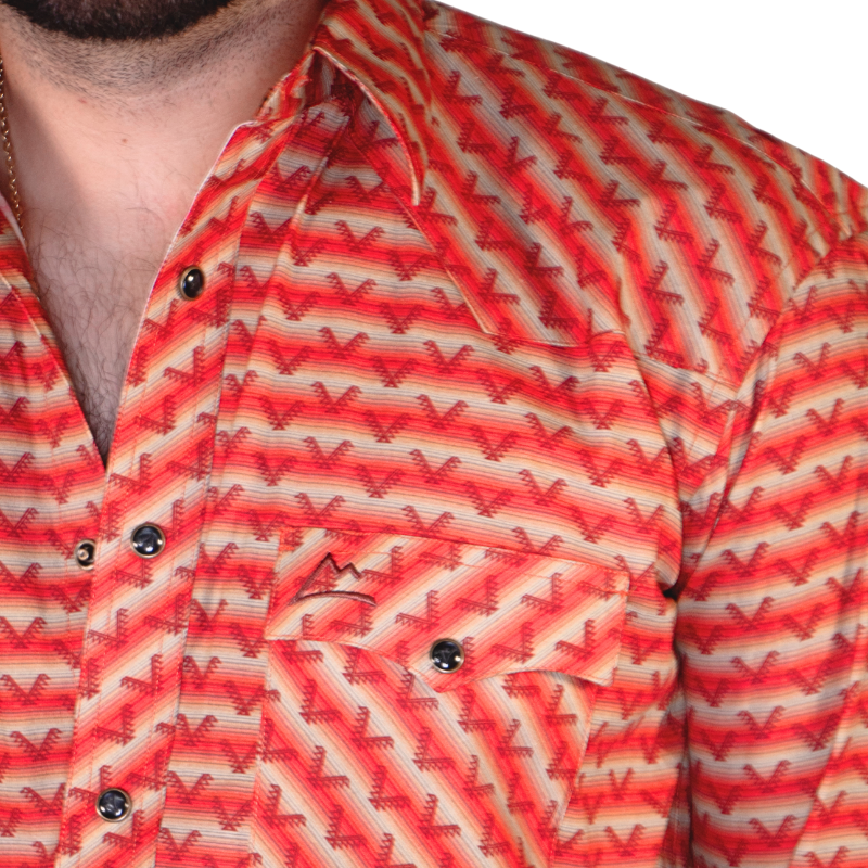 Camisa Vaquera Caballero Tipi Flechas Rojo