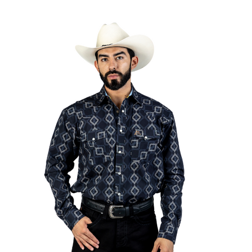 A-CHH194 Camisa Vaquera Icy Denver Mosaico Rombos