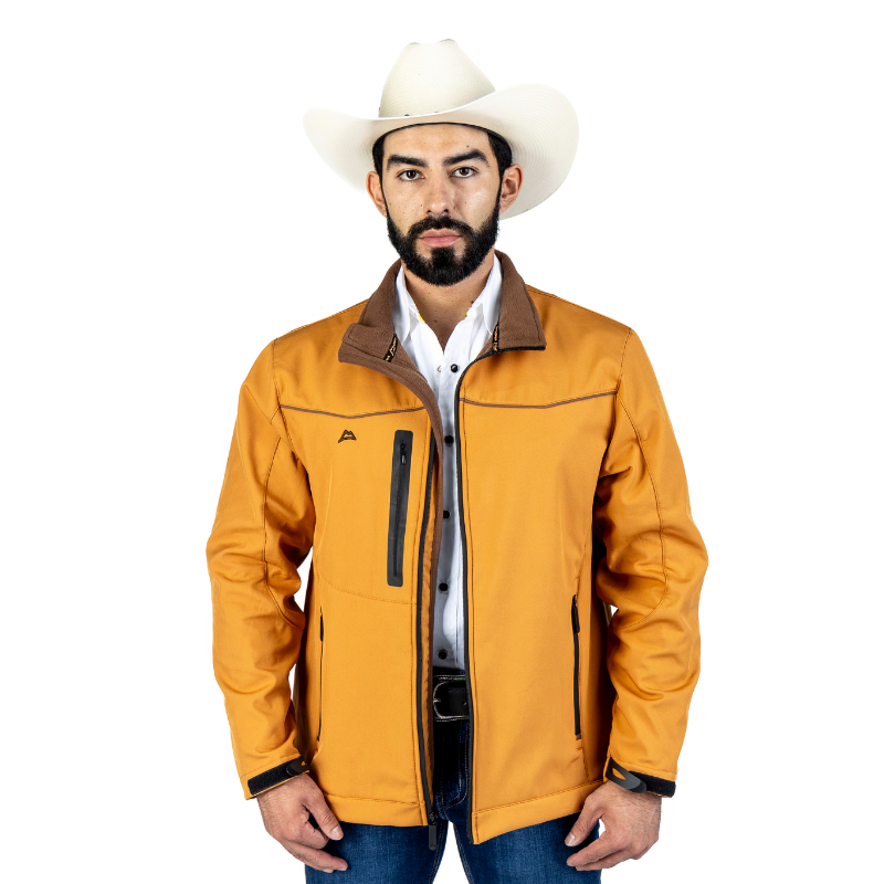 Chamarra Spandex Yellow-Brown Ribete