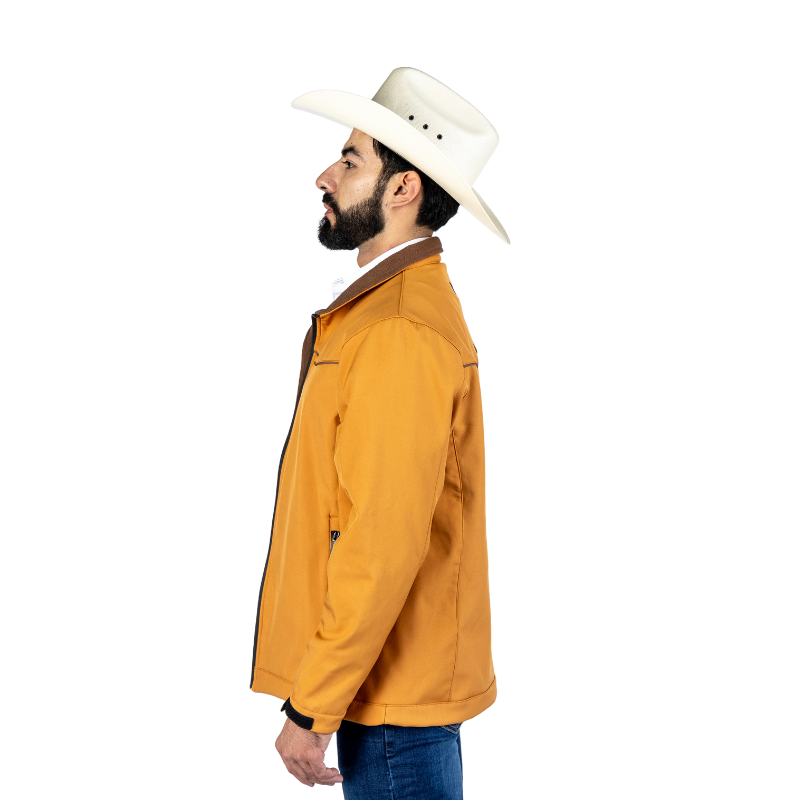 Chamarra Spandex Yellow-Brown Ribete