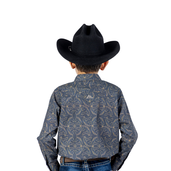 Camisa Kids Estampado Silueta Caballos