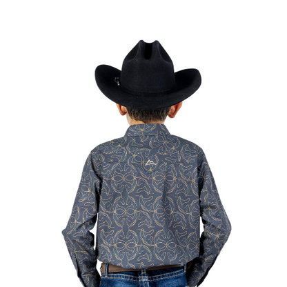 Camisa Kids Estampado Silueta Caballos CKD043