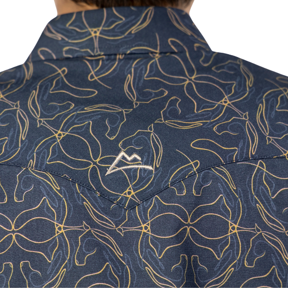 Camisa Kids Estampado Silueta Caballos