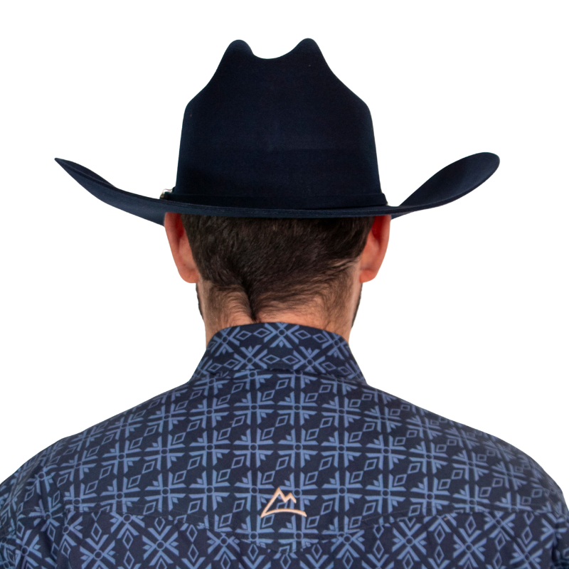Camisa Vaquera Icy Denver Caballero Mosaico Azul Tribal