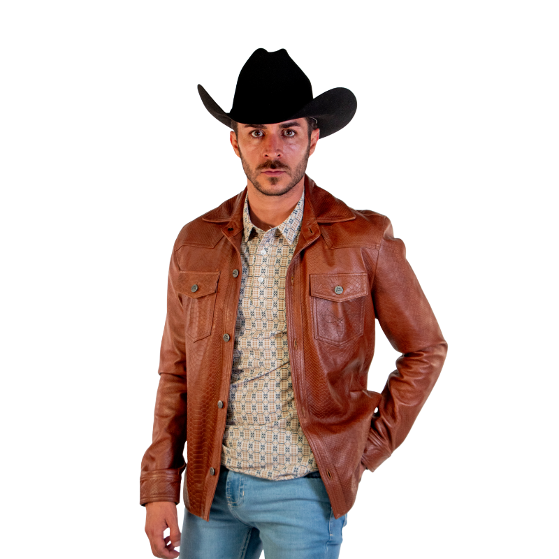 Saco Piel Vaquero Pitón Camel