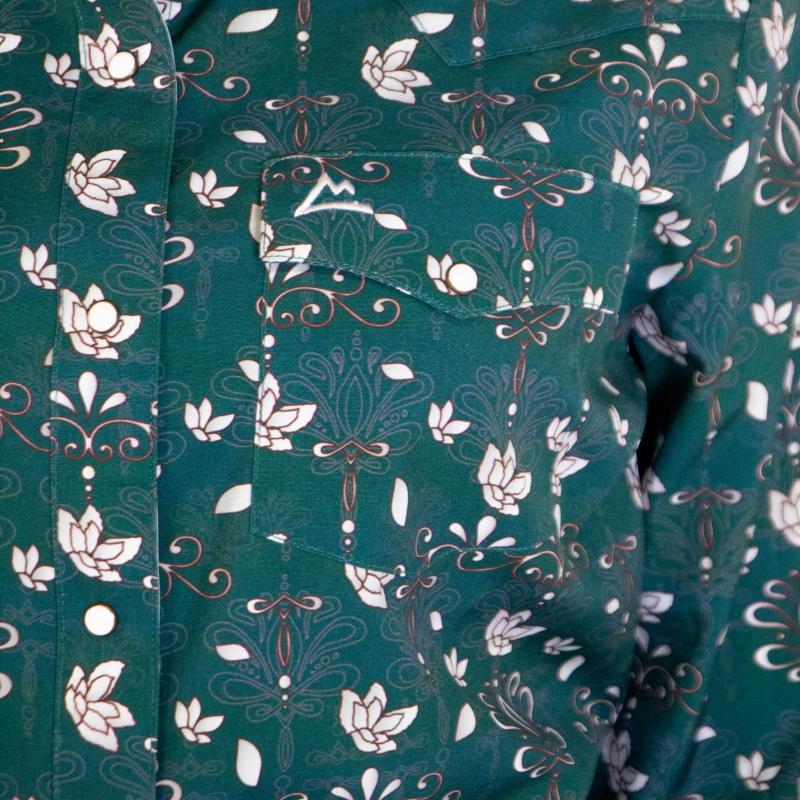 Camisa Vaquera Icy Denver Mujer Flor De Yuka Verde A-CM128