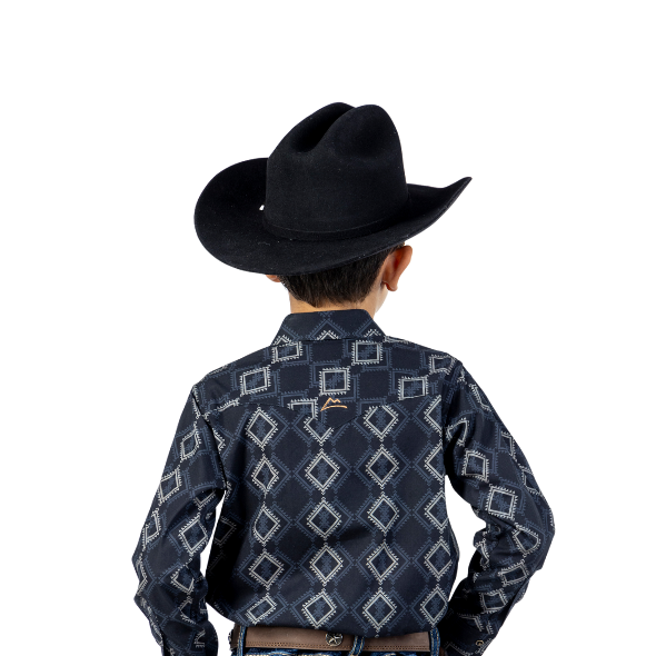 Camisa Kids Estampado Mosaico Rombos