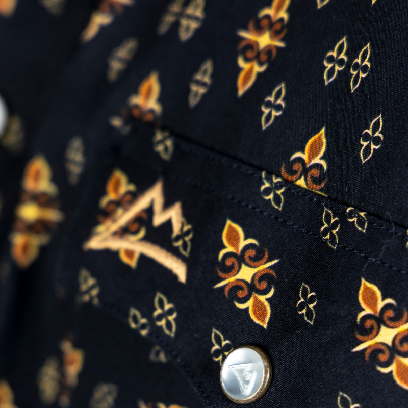 Camisa Vaquera Icy Denver Mayólica Negro con Amarillo