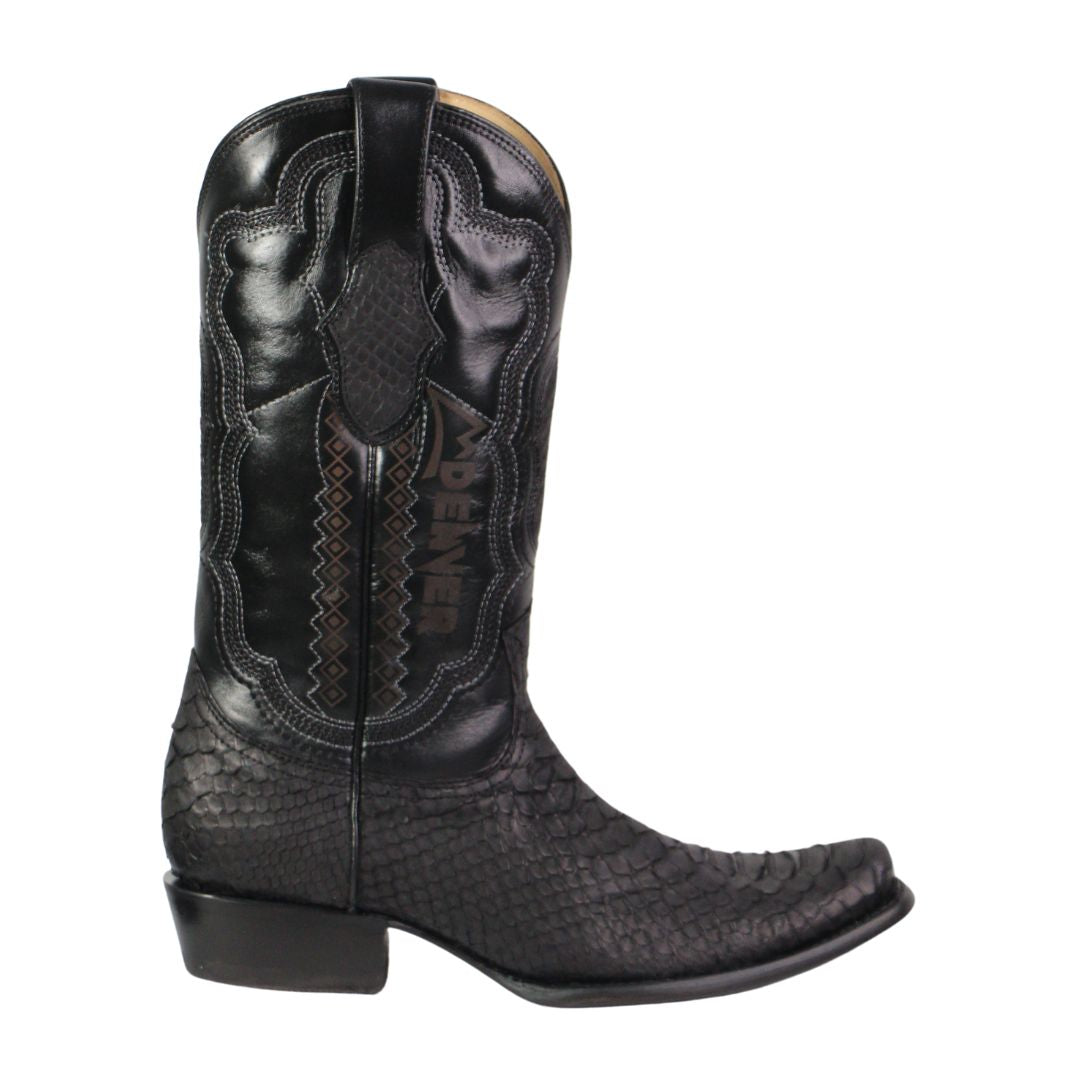 Bota Vaquera Caballero Icy Denver Negro Pitón Cabra BD0018