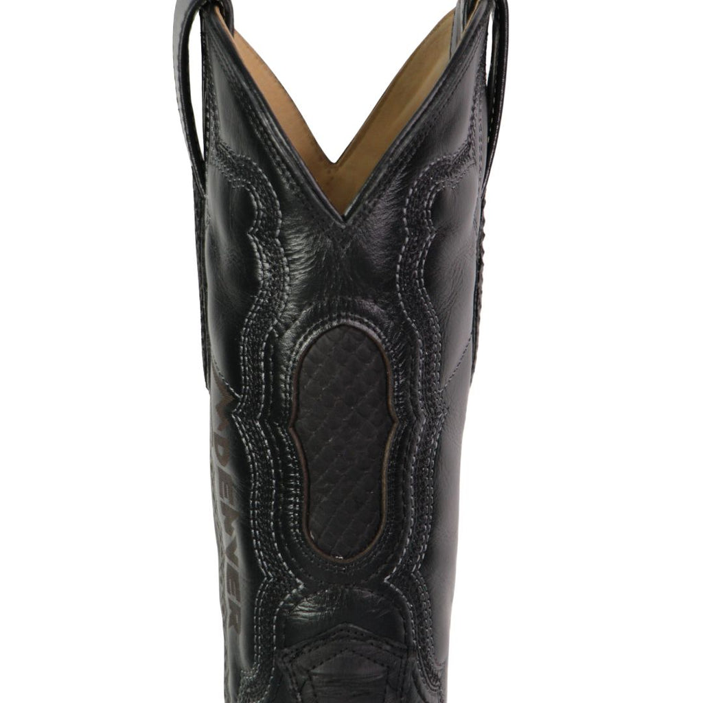 Bota Vaquera Caballero Negro Pitón Cabra BD0018