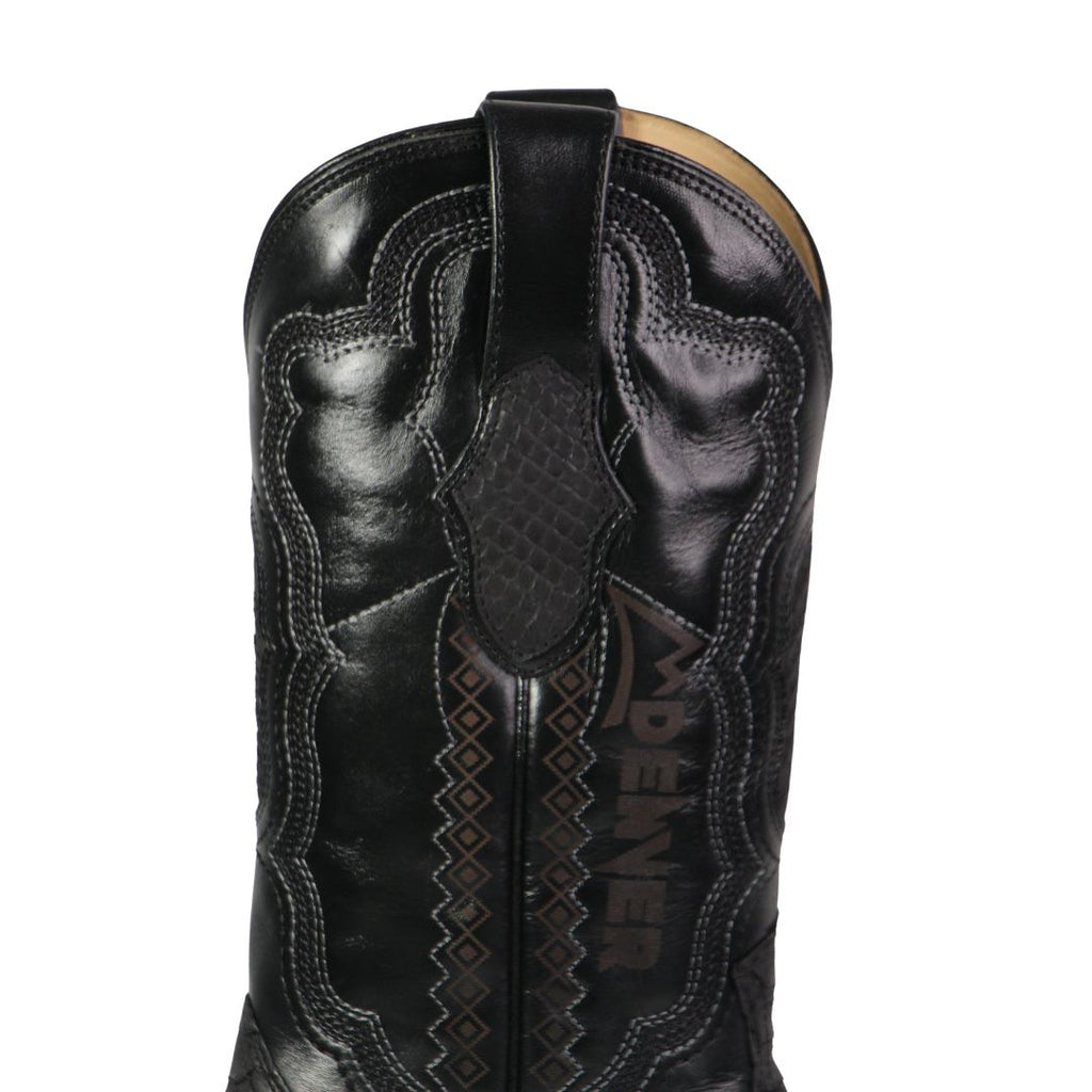 Bota Vaquera Caballero Negro Pitón Cabra BD0018