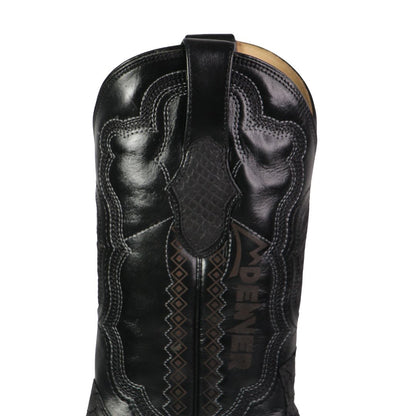 Bota Vaquera Caballero Icy Denver Negro Pitón Cabra BD0018