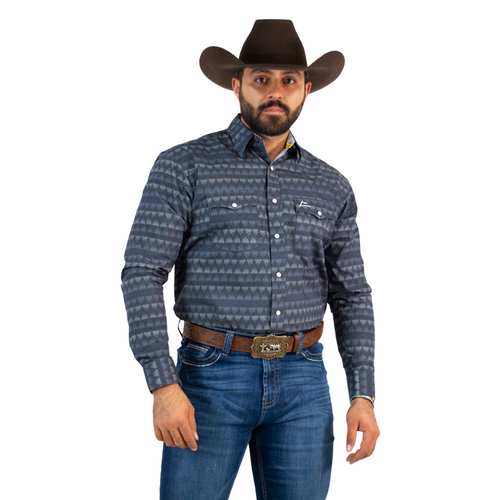 A-CHH181 Camisa Vaquera Penca en Franjas Azul