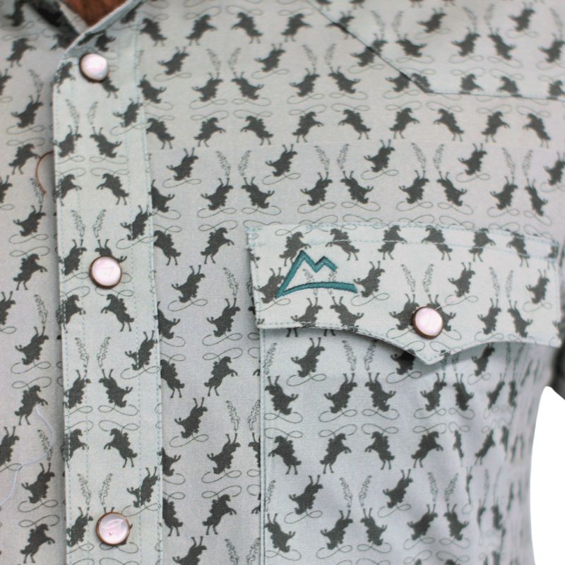 Camisa Vaquera Hombre Icy Denver Verde Caballos A-CHH182