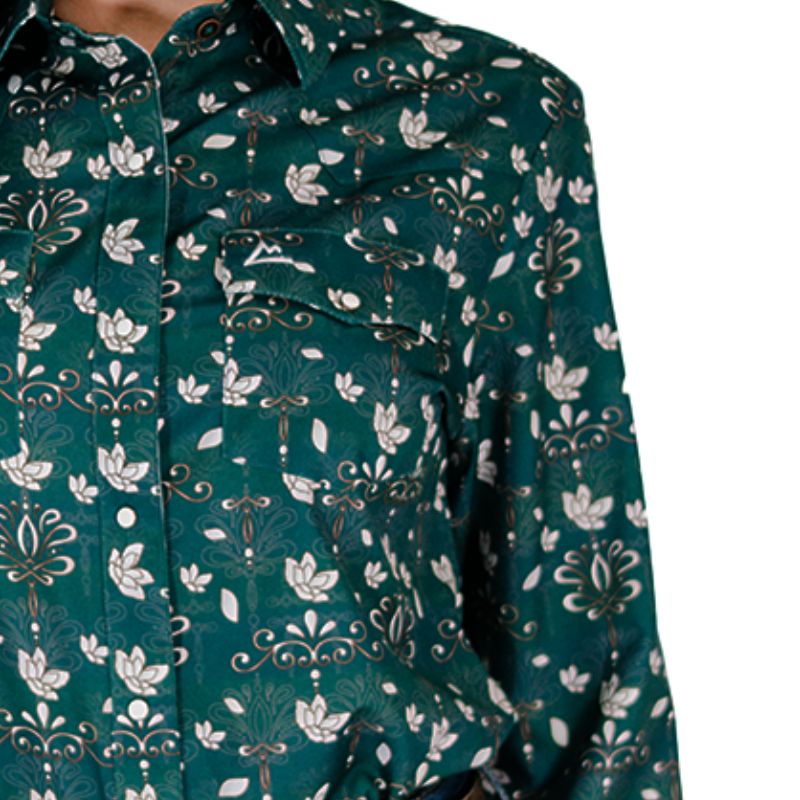 Camisa Vaquera Icy Denver Mujer Flor De Yuka Verde A CM128