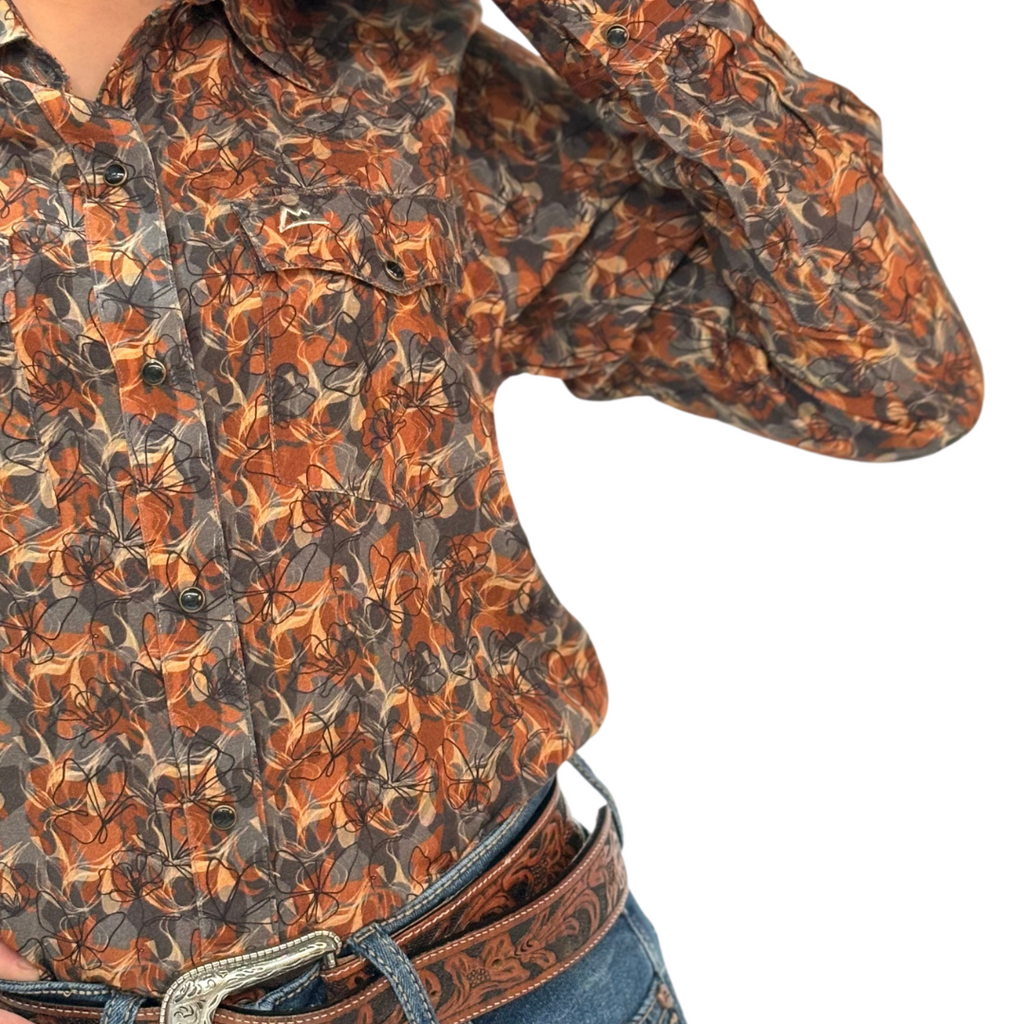 Camisa Vaquera Dama Estampado Monarca Mármol A-CM136