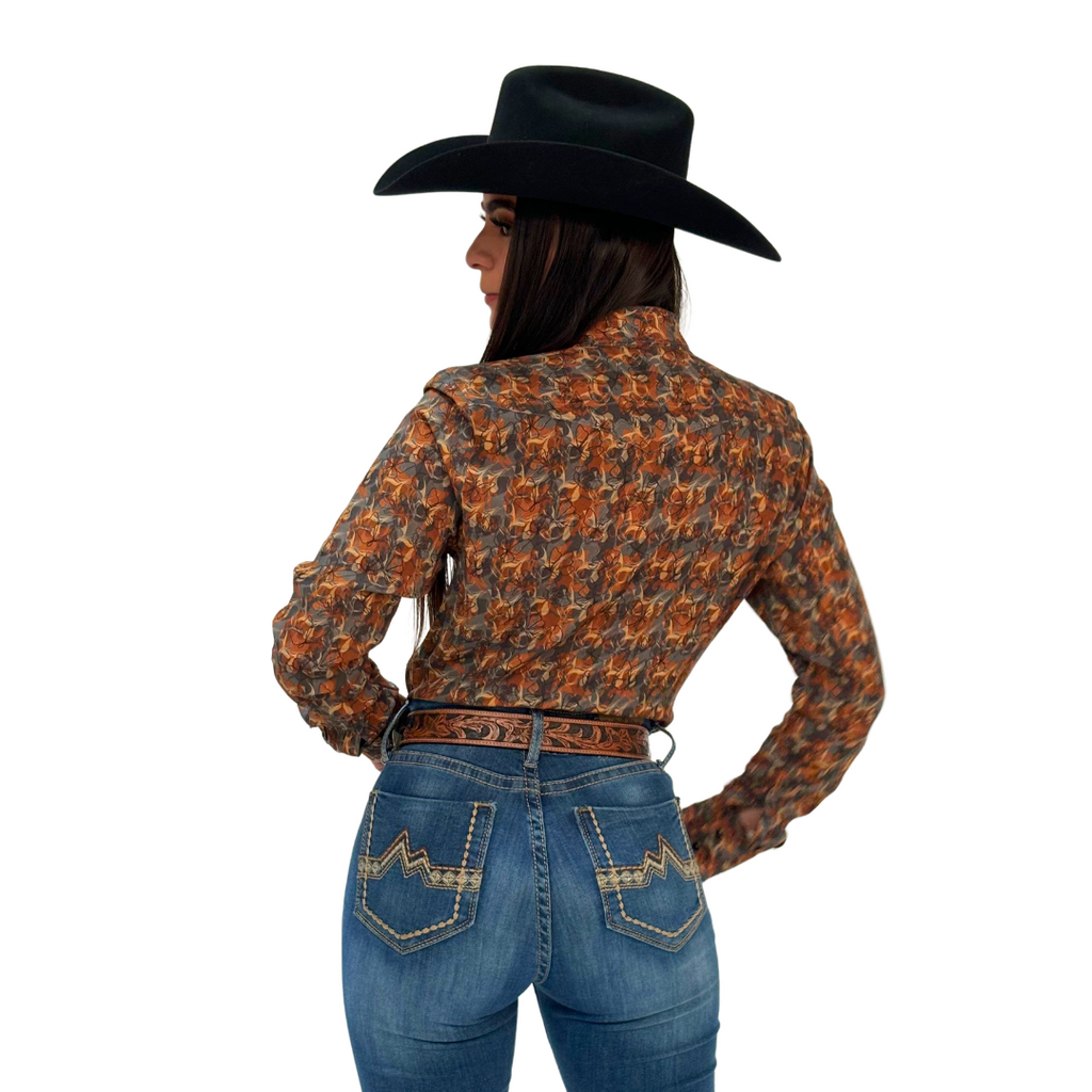 Camisa Vaquera Dama Estampado Monarca Mármol A-CM136