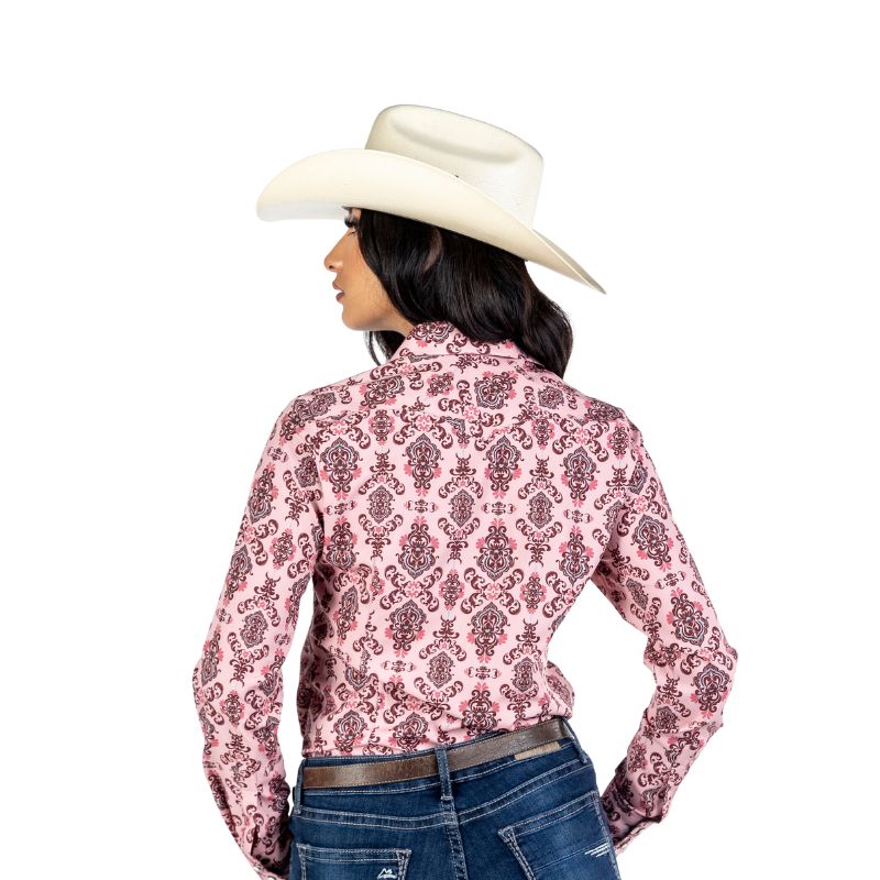 Camisa Vaquera Dama Estampado Mosaico Herrería