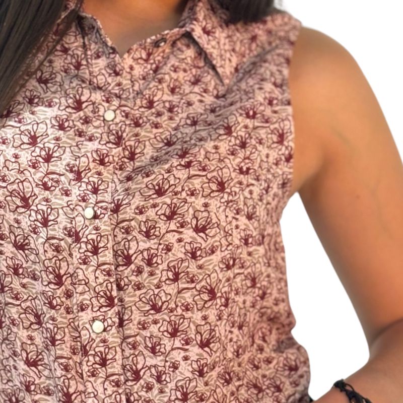 Blusa Mujer Icy Denver Estampado Magnolia Vino C-CM133