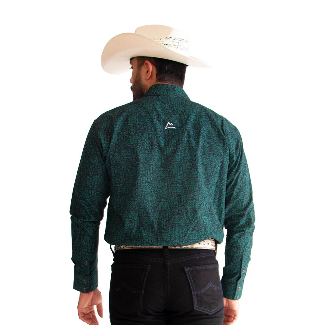 Camisa Vaquera Denver Tribal Green
