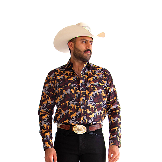 Camisa Vaquera Denver Horses Camouflage