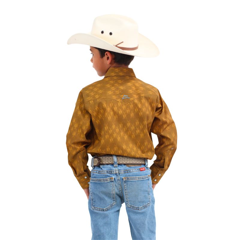 Camisa Kids Estampado Milpa Color Mostaza