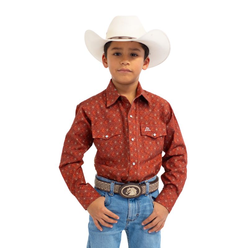 Camisa Kids Estampado Rombos Rojos Ckd040