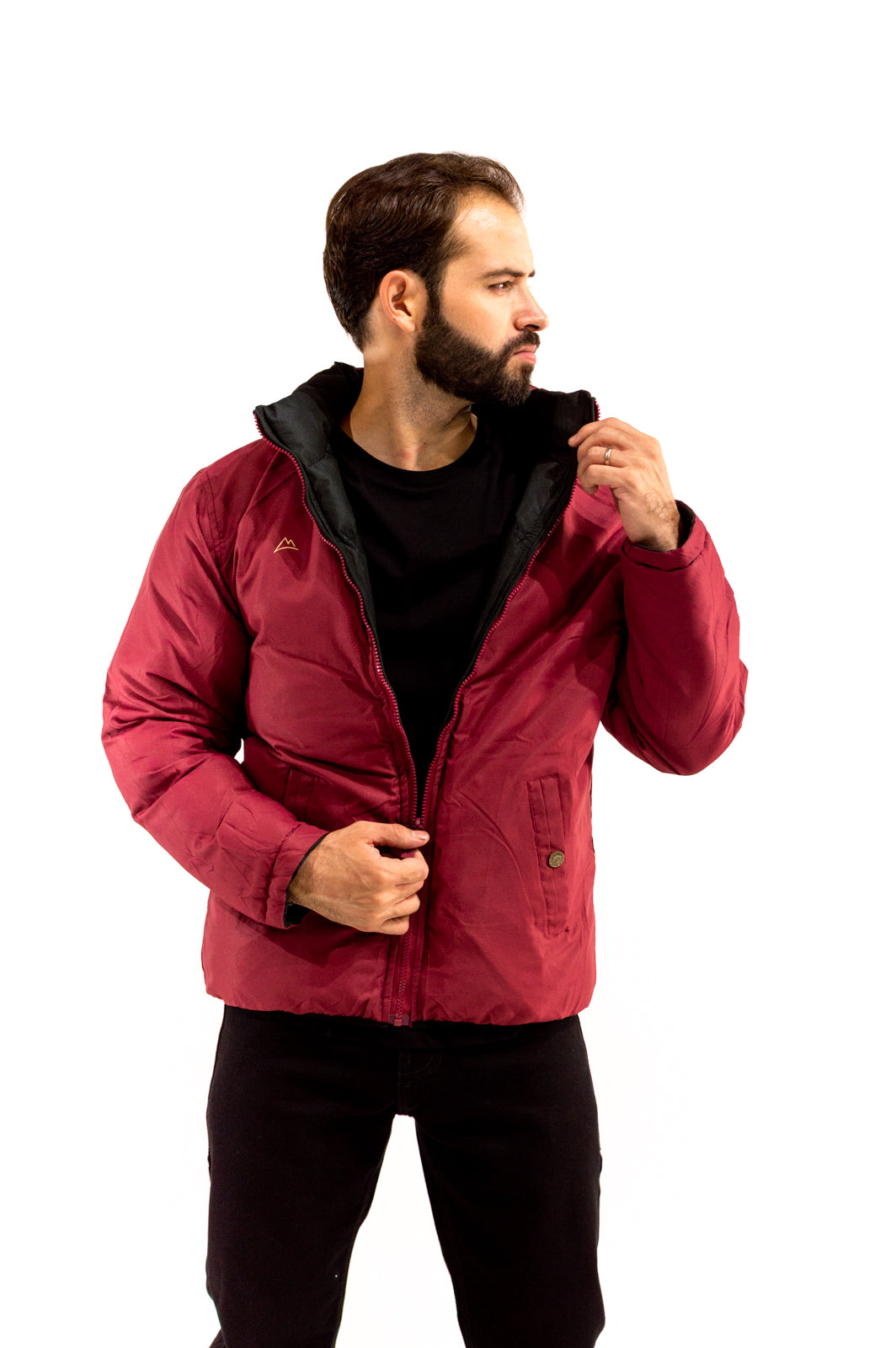 Chamarra Caballero Doble Vista Black/Wine