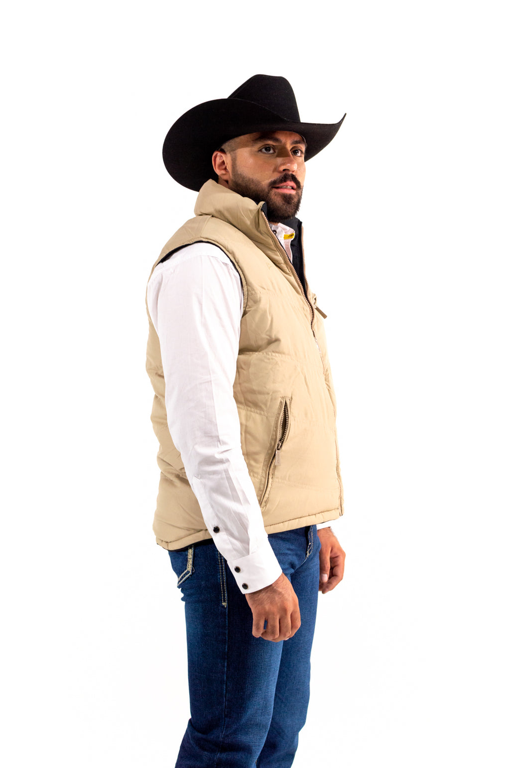 VE120517-DT1-2 Chaleco Caballero Doble Vista Black/Kakhi