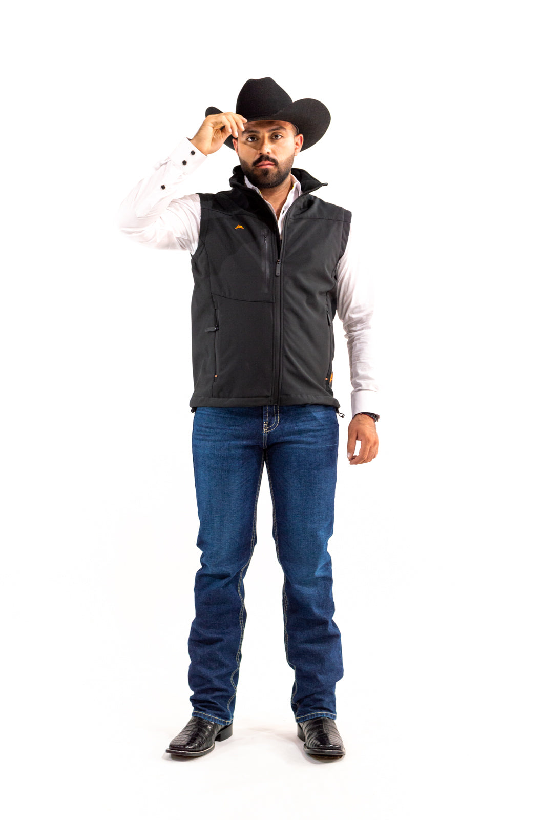 Chaleco Caballero Resistente Al Agua Black Orange