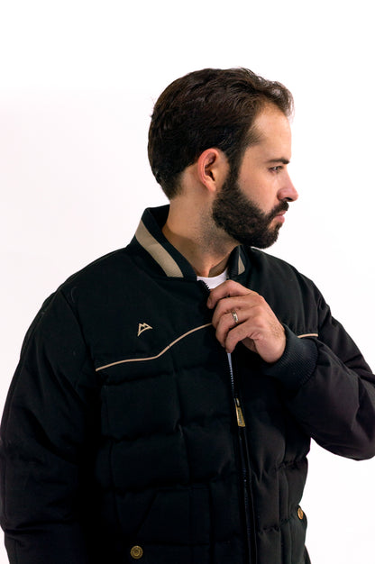 Men's black/kakhi canvas jacket JK0314-CV1-12