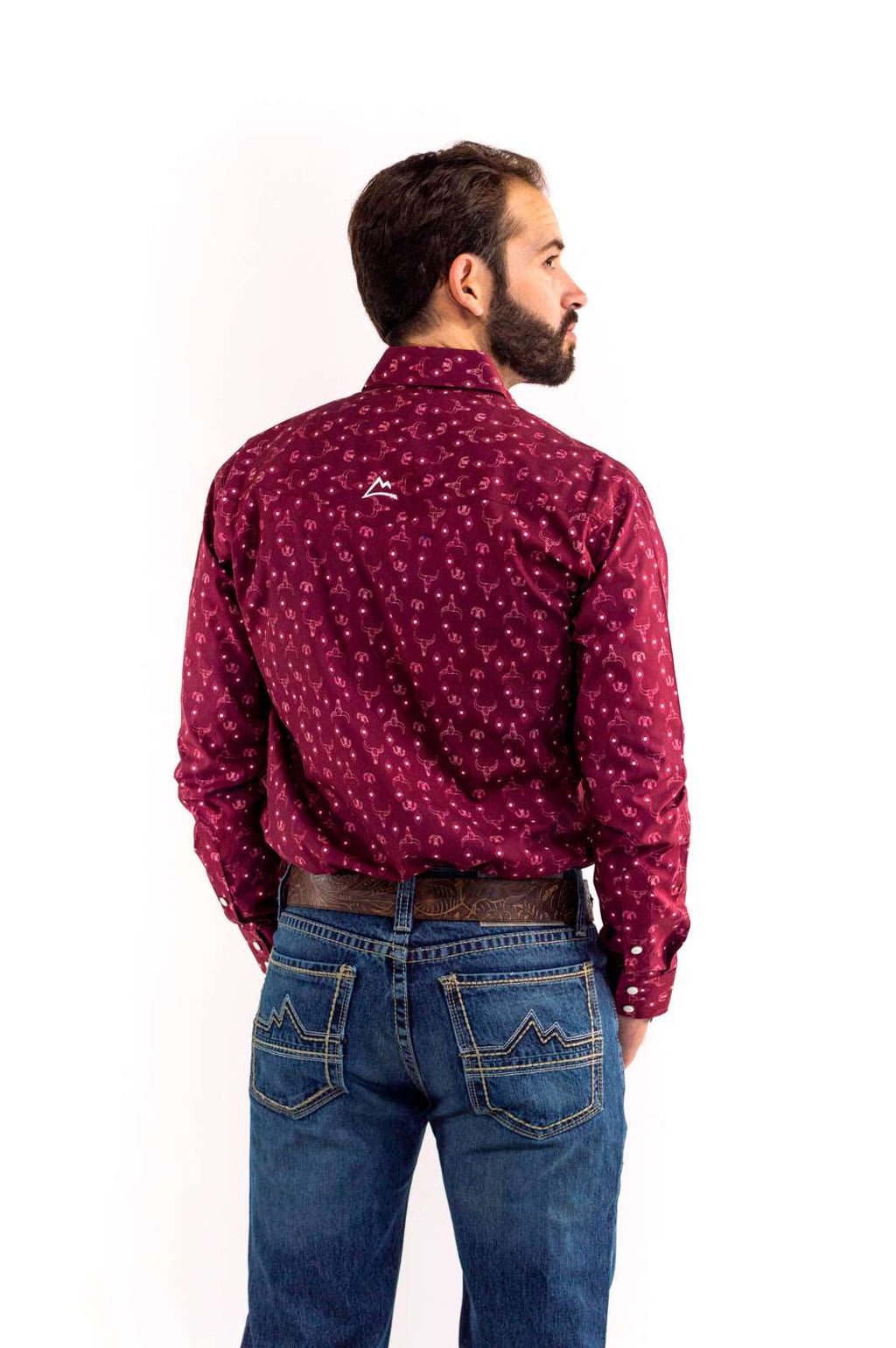 Camisa Vaquera tinto con toro blanco