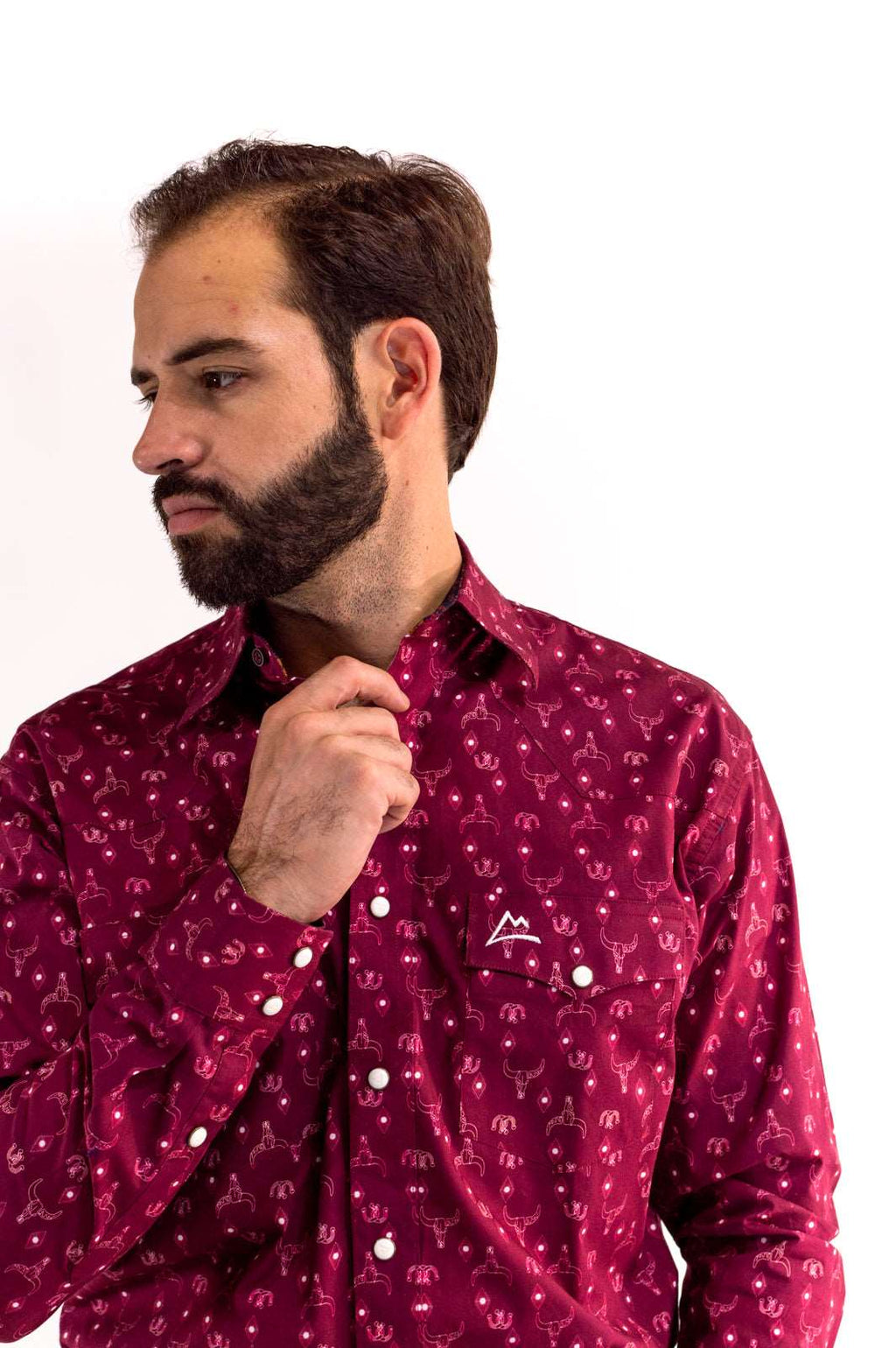Camisa Vaquera tinto con toro blanco