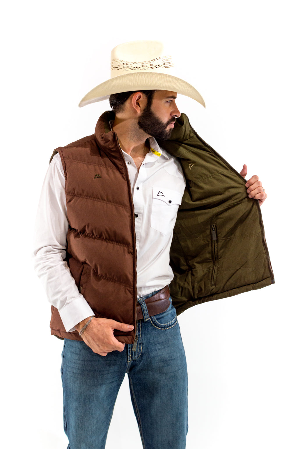 Chaleco Caballero Doble Vista Red Coffee/Dark Olive VE120517-ME3-8