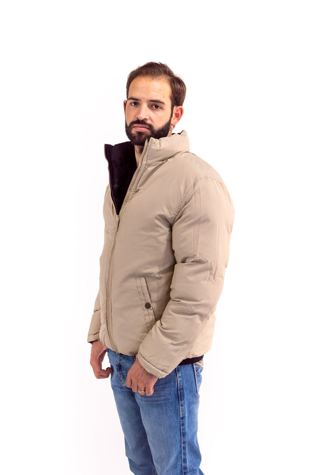 Chamarra Caballero Doble Vista Black/Kakhi