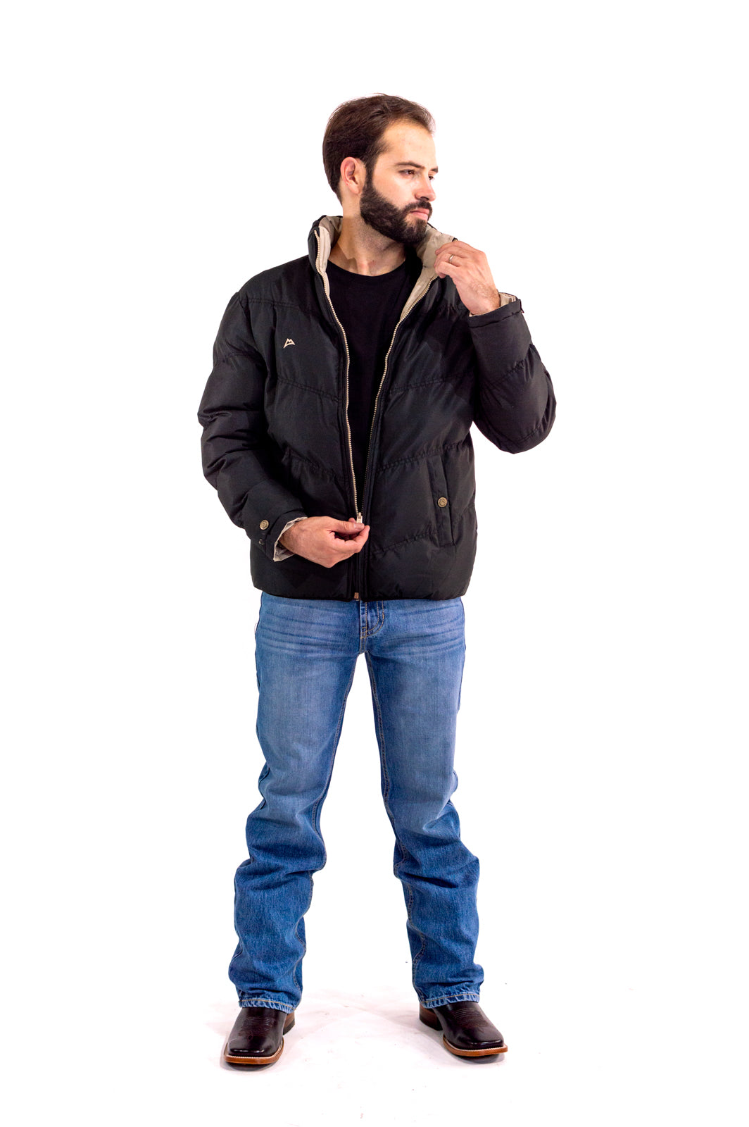 Chamarra Caballero Doble Vista Black/Kakhi