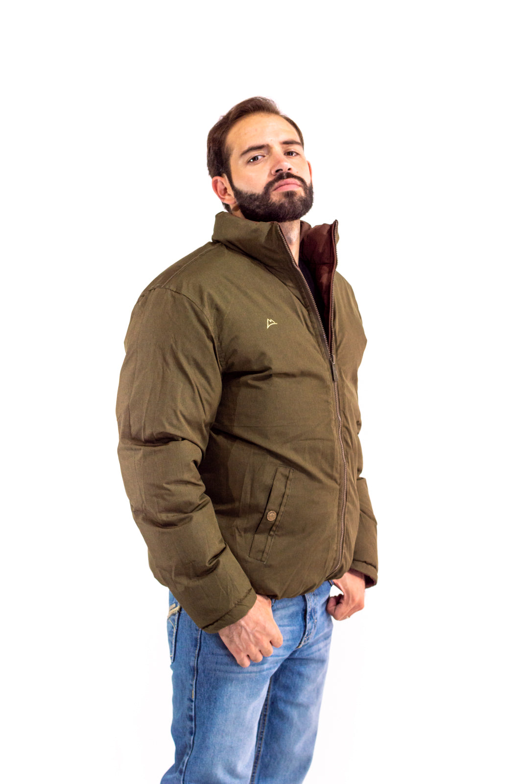 Chamarra Caballero Doble Vista Red Coffee/Dark Olive JK120517-ME3-8