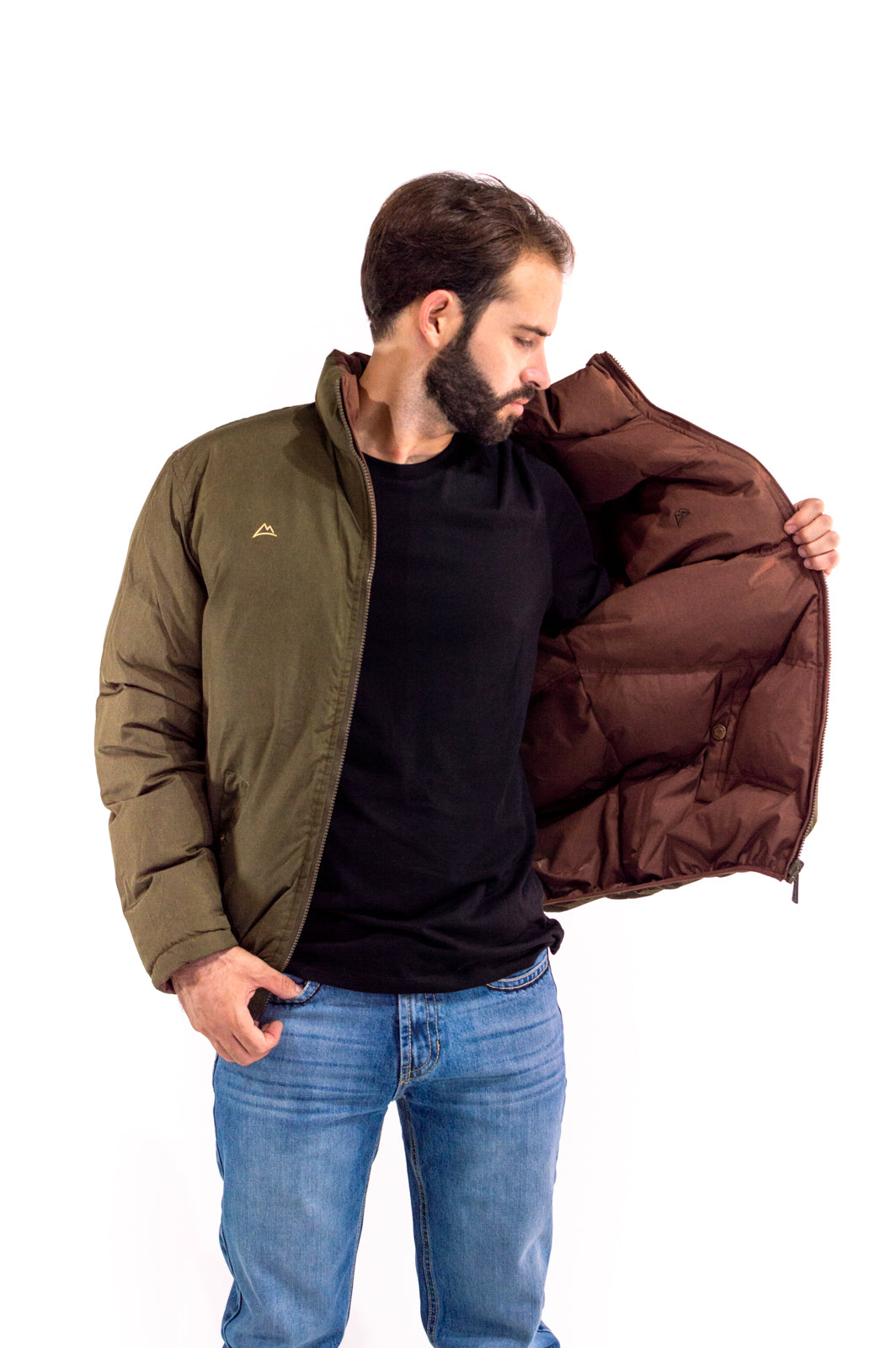 Chamarra Caballero Doble Vista Red Coffee/Dark Olive JK120517-ME3-8