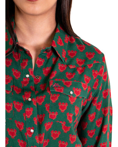 Camisa Vaquera Estampado Corazón