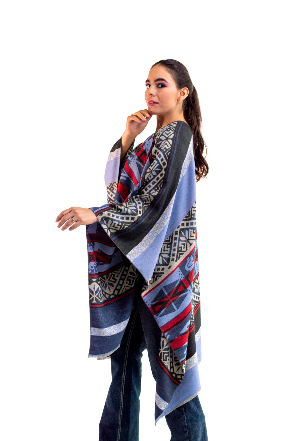 Poncho Icy Denver Blue Étnico
